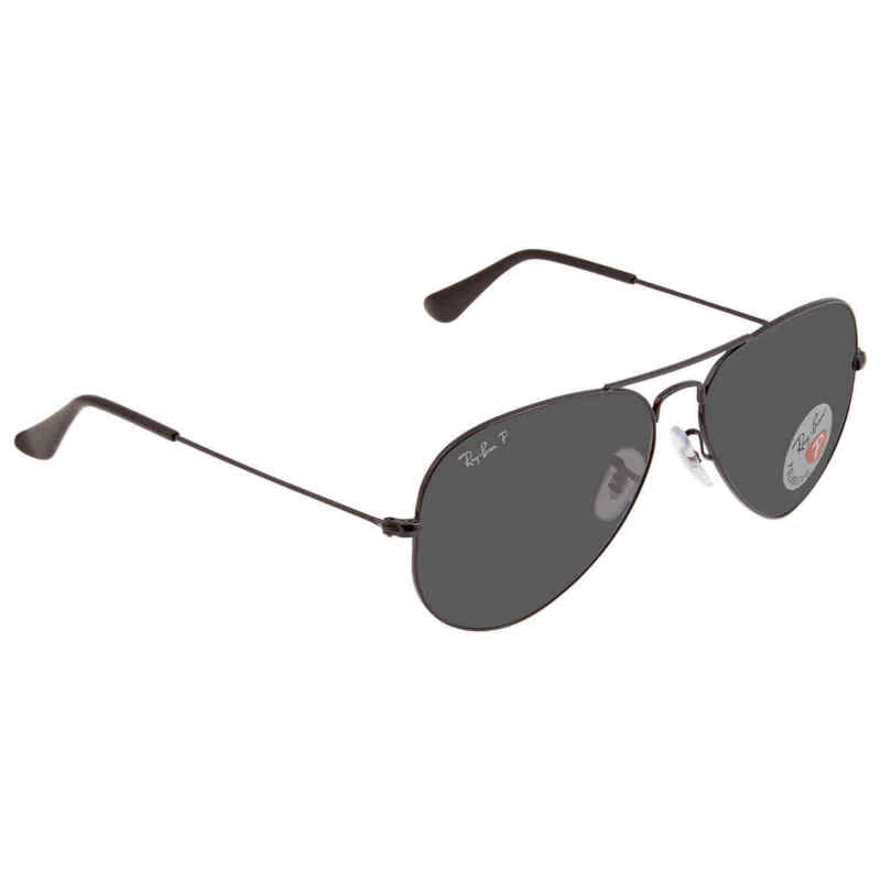 Ray Ban Aviator Total Black Polarized Black Classic Unisex Sunglasses RB3025 002/48 58